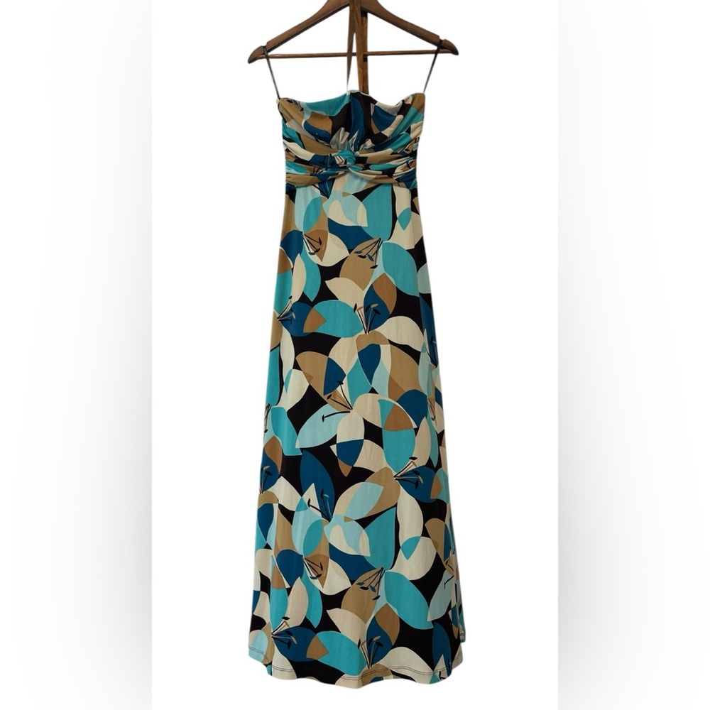 Women’s XOXO Floral Maxi Dress Y2K Halter Tie fairygrunge Size S Twist Front Mod